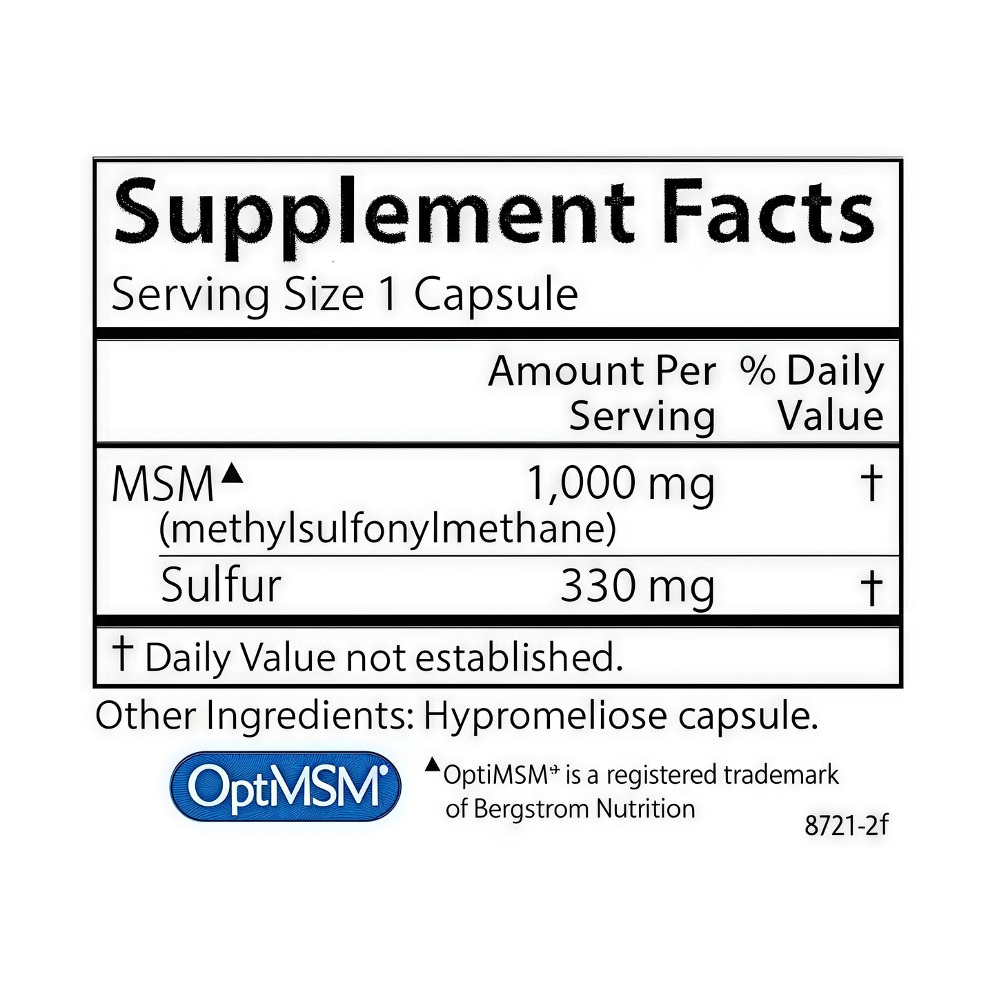 Carlson - M-S-M Sulfur Joint Function 300 Vegetarian Capsules